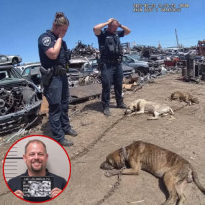 Officer couldn’t handle seeing three st.arv.ing junkyard Dogs ch.ain.ed up, and what he did next cost him his badge!