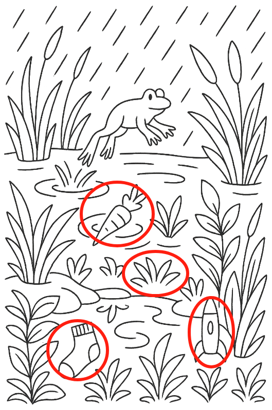 Find the toothbrush, cat, lightbulb, and glove! Find the toothbrush, cat, lightbulb, and glove!