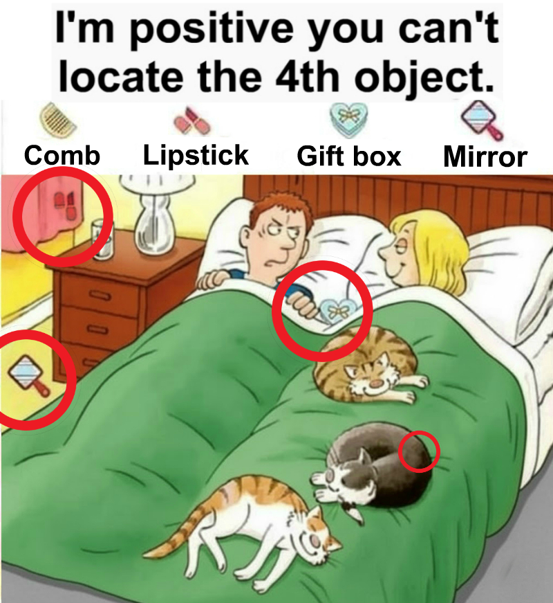 Find Comb, Lipstick, Gift box, Mirror. Find Comb, Lipstick, Gift box, Mirror.