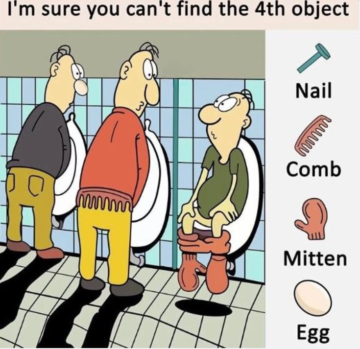 Find Nail, Comb, Mitten, Egg.
