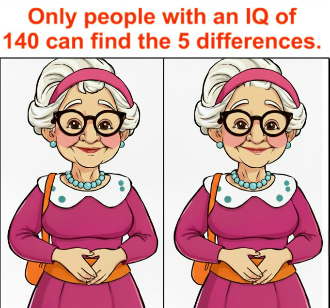 Only people with an IQ of 140 can spot the 5 differences. Only people with an IQ of 140 can spot the 5 differences.