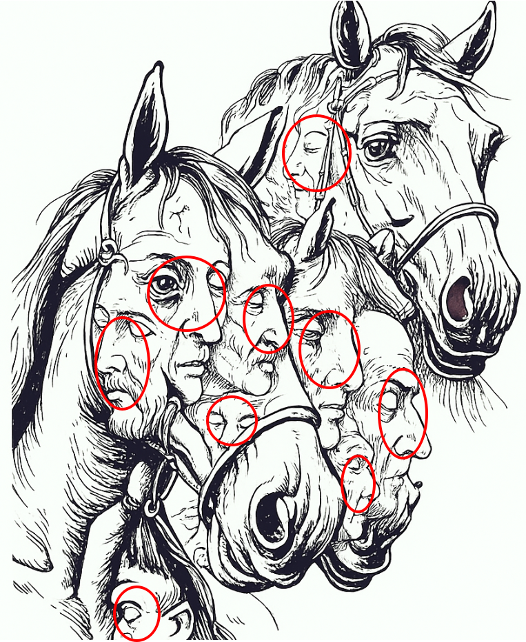 This image hides several faces — only sharp eyes can find them all in 17 seconds! This image hides several faces — only sharp eyes can find them all in 17 seconds!