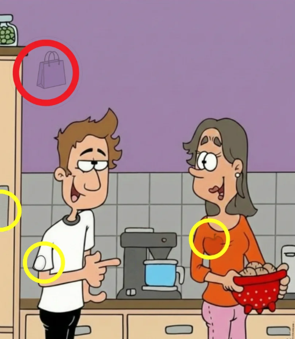 Find Bag, Egg, Apple, Comb. Find Bag, Egg, Apple, Comb.