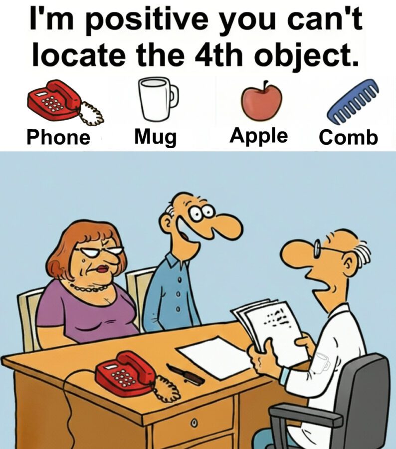 Find Phone, Mug, Apple, Comb. Find Phone, Mug, Apple, Comb.
