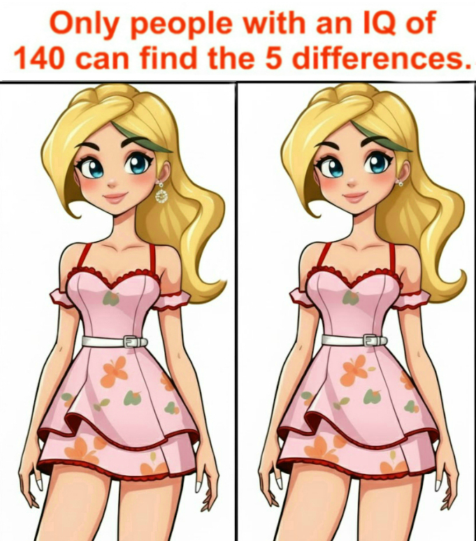 Only people with an IQ of 140 can spot the 5 differences. Only people with an IQ of 140 can spot the 5 differences.