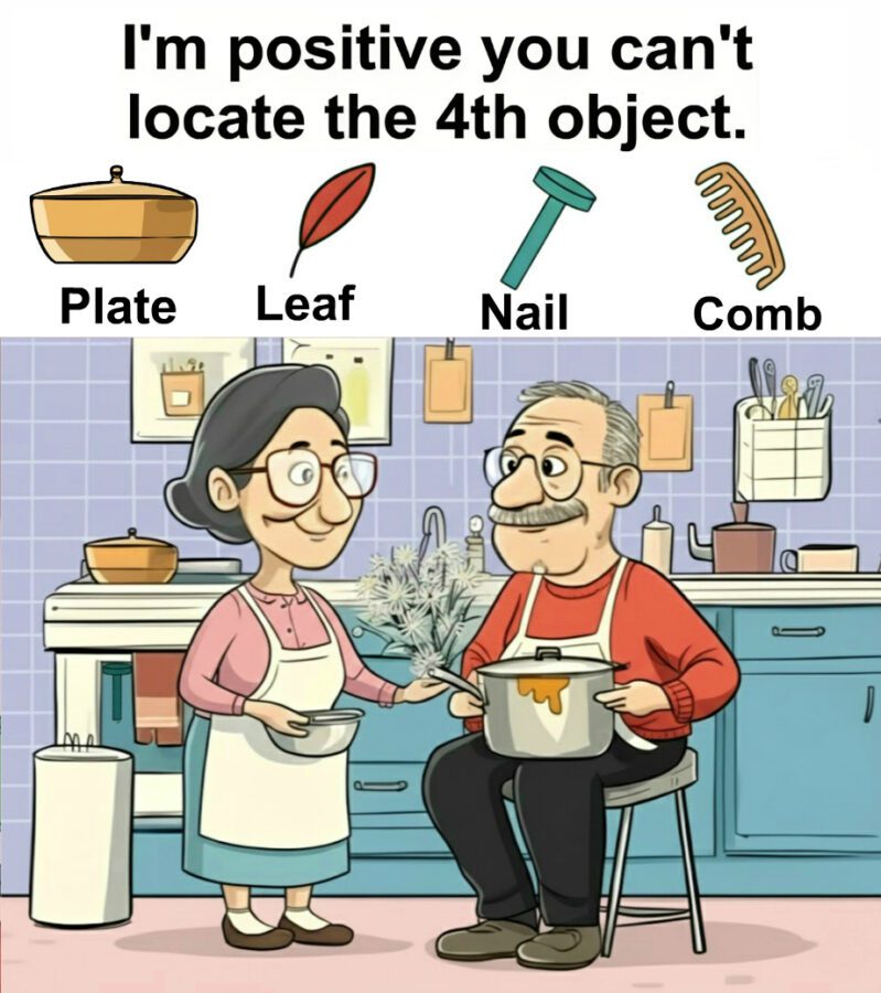 Find Plate, Leaf, Nail, Comb.