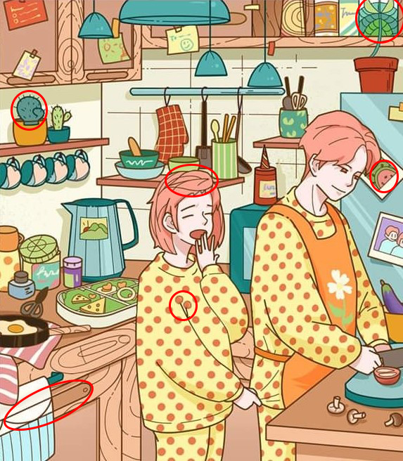 Find knife, leaf, headband, cherries, watermelon, mitten Find knife, leaf, headband, cherries, watermelon, mitten