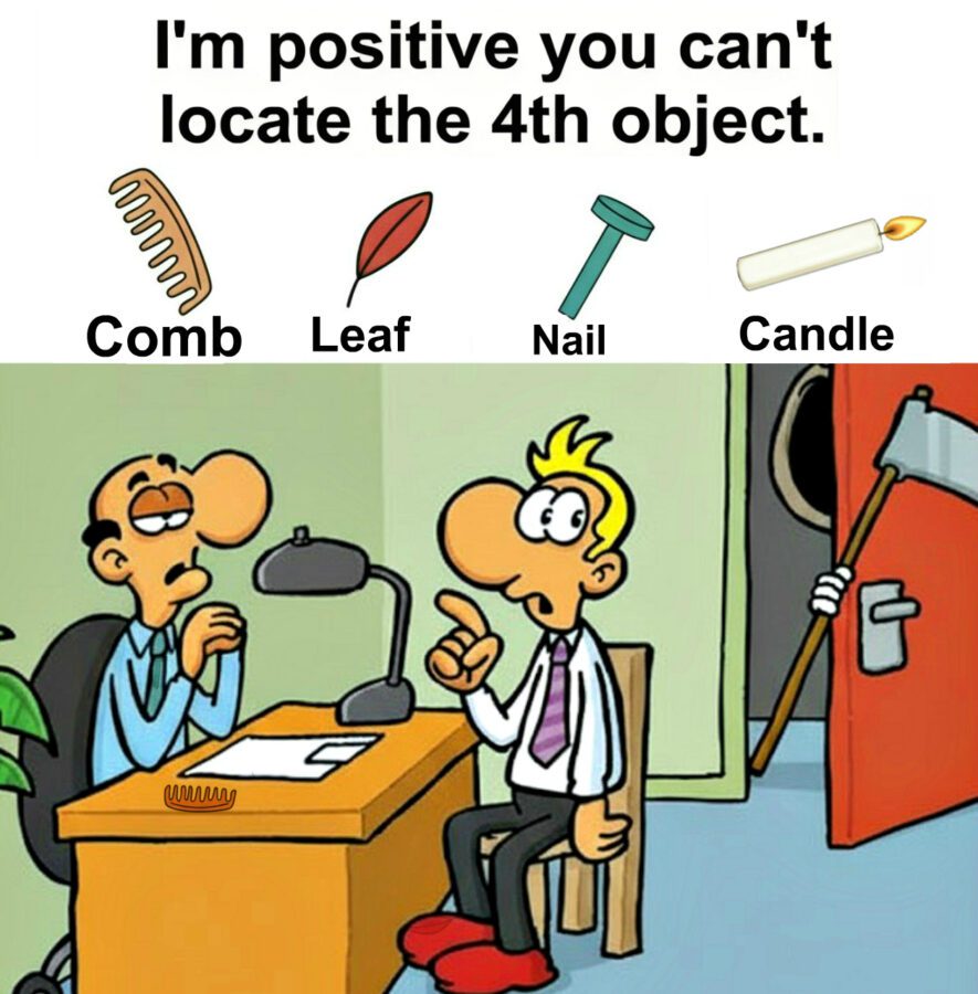Find Comb, Leaf, Nail, Candle. Find Comb, Leaf, Nail, Candle.