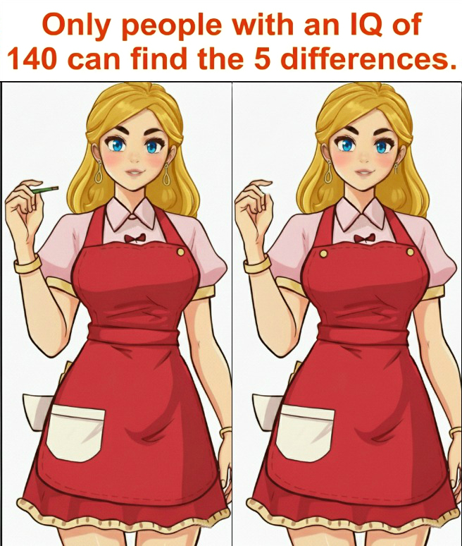 Only people with an IQ of 140 can spot the 5 differences.