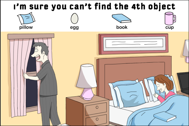 Can you find the four hidden objects? Can you find the four hidden objects?