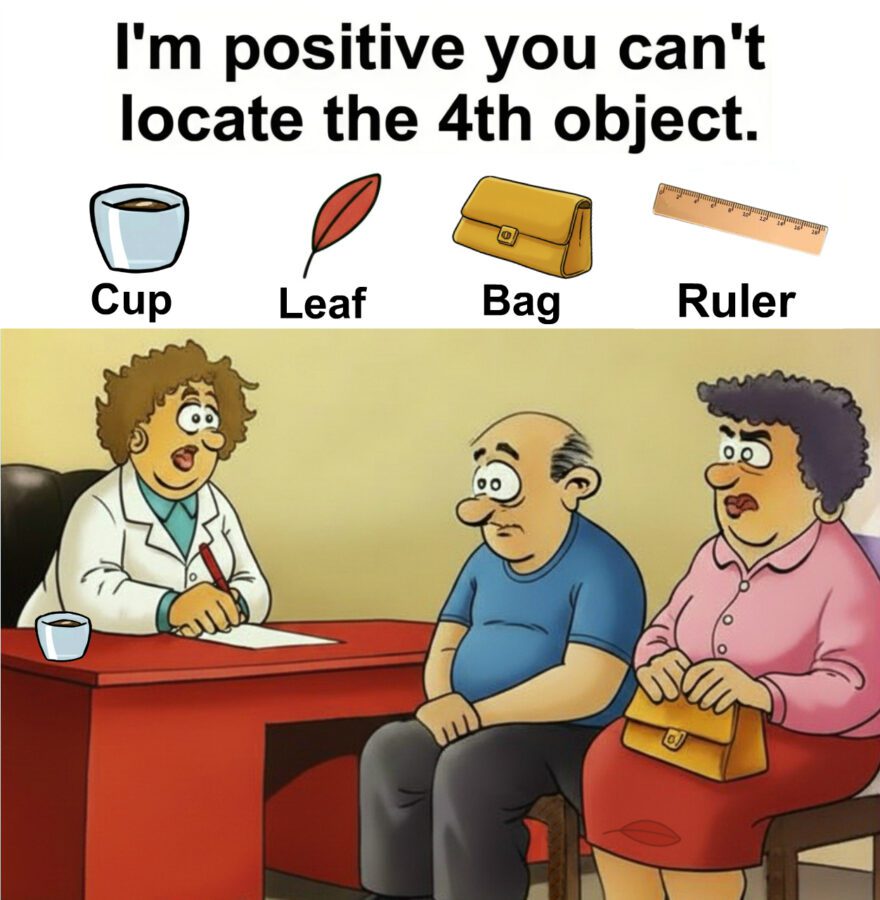 Find Cup, Leaf, Bag, Ruler. Find Cup, Leaf, Bag, Ruler.