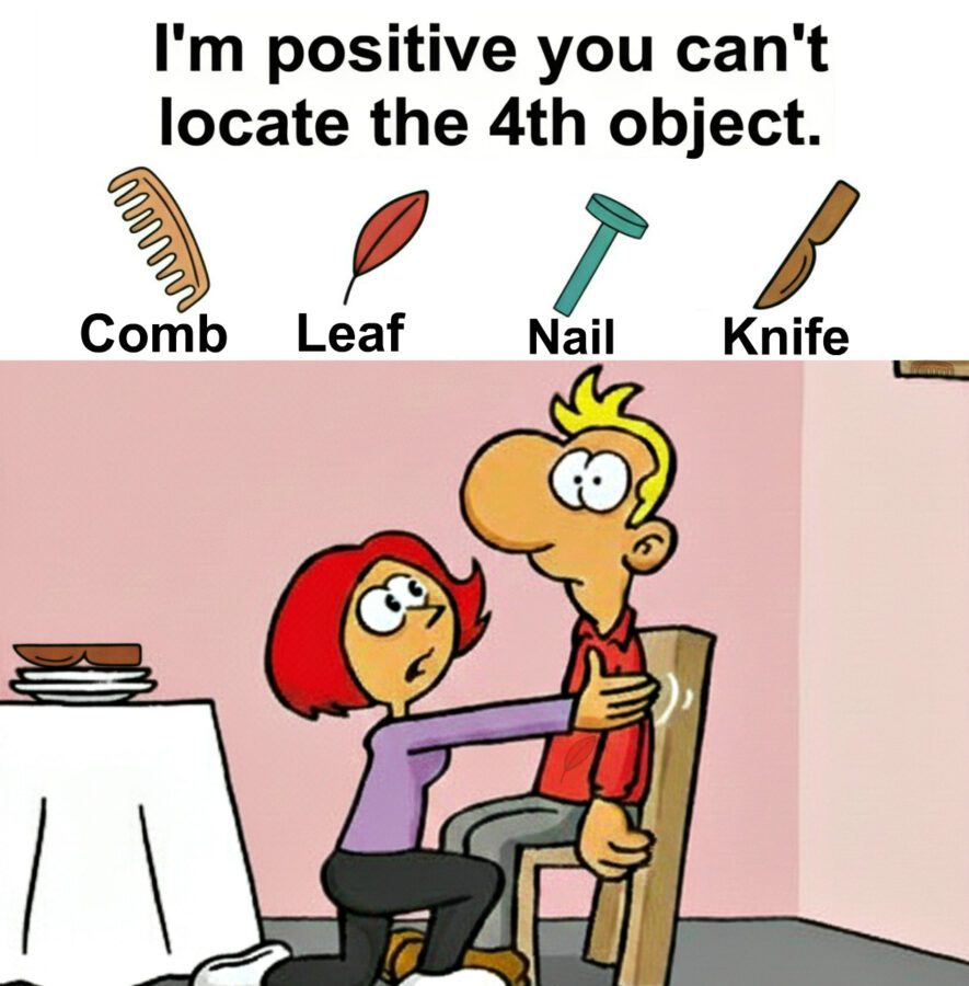 Find Comb, Leaf, Nail, Knife Find Comb, Leaf, Nail, Knife
