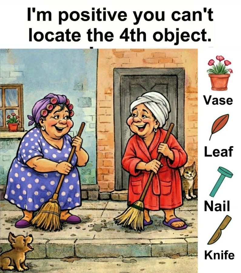 Find Vase, Leaf, Nail, Knife. Find Vase, Leaf, Nail, Knife.
