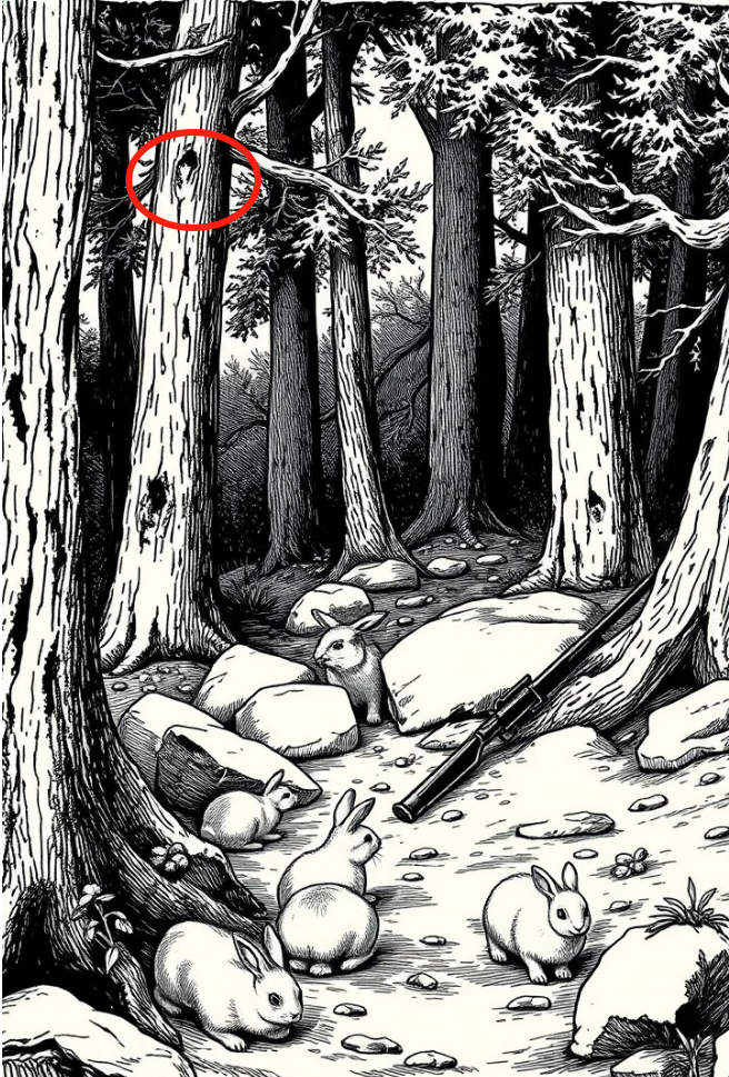 Discovering Hidden Wonders: A Tranquil Forest Puzzle Featuring Rabbits