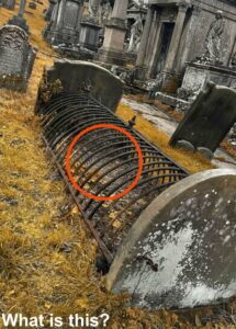 In our local c℮metery, there is a grαve covered by something strange.