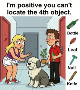 Can You Find the Hidden Bottle, Leaf, Nail, and Knife in This Image?