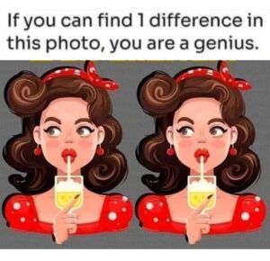 Can You Find the Single Difference in This Red Polka-Dot Pin-Up Puzzle?